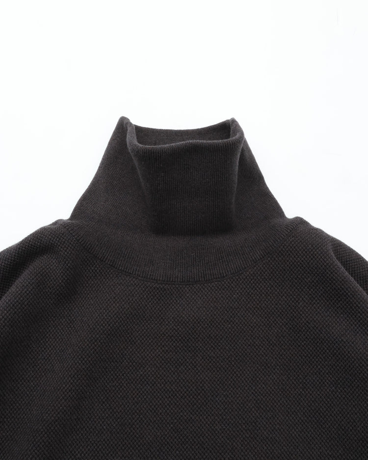 crepuscule  Co/Wo Moss Stitch Turtle Neck CHARCOAL