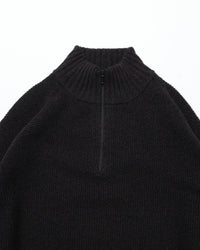 crepuscule  Wool Kanoko Half Zip P/O BLACK