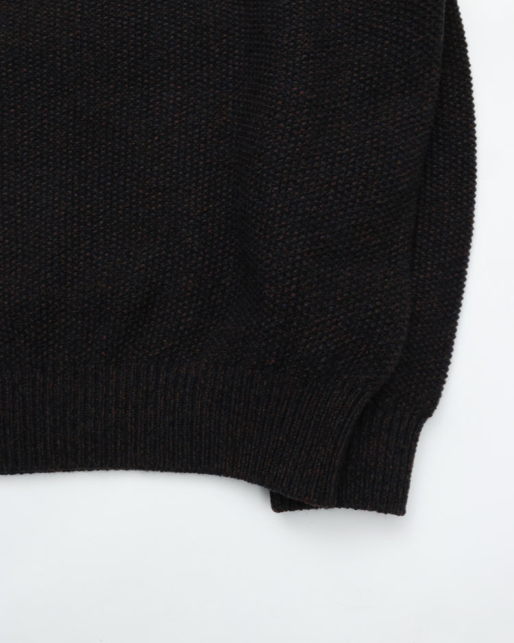 crepuscule  Wool Kanoko Half Zip P/O BLACK