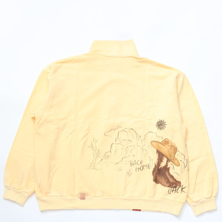 Work of Art Kendai / Damaged Half Zip SH Cotton Half Zip Sweatshirt