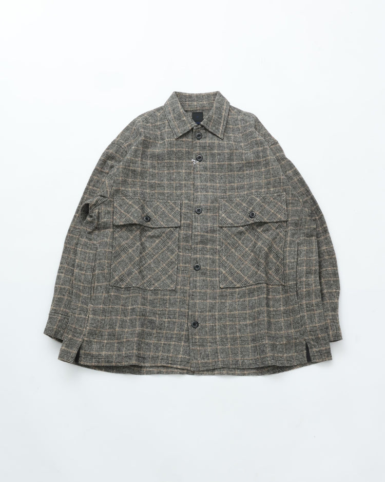 maillot  Tweedy Cotton Check Shirt Jacket