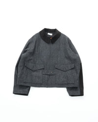 intch.   Hunk JK Wool Norfolk Jacket GRAY