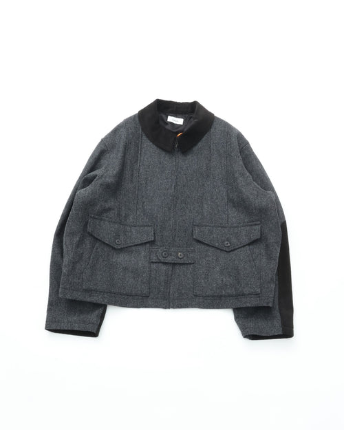 intch.   Hunk JK Wool Norfolk Jacket GRAY