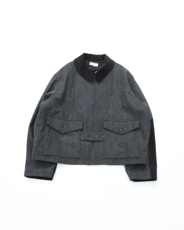 intch.   Hunk JK Wool Norfolk Jacket GRAY