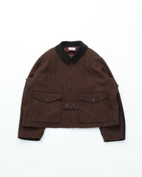intch.   Hunk JK Wool Norfolk Jacket Brown