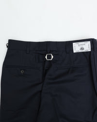 J.PRESS ORIGINALS SHIOTA Slight Twist Chino Piped Stem 1 tuck   Japan Made NAVY
