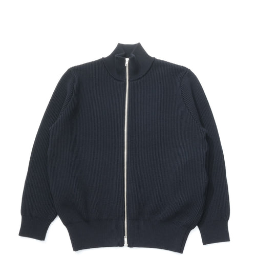 Yonetomi  / EX FINE WOOL RIB KNIT BLOUSON BLACK