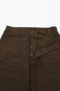 orslow RELAX FIT COTTON LINEN MOLESKIN FATIGUE PANTS COFFEE BROWN