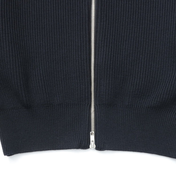 Yonetomi  / EX FINE WOOL RIB KNIT BLOUSON BLACK