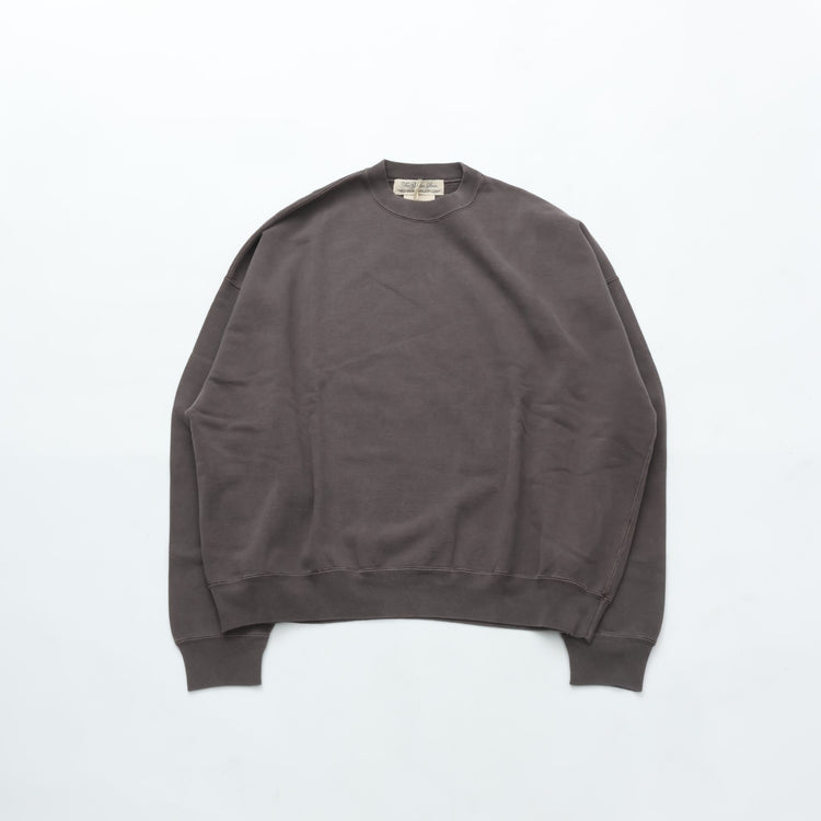 REMI RELIEF SP加工裏毛BIGサイズクルー BROWN