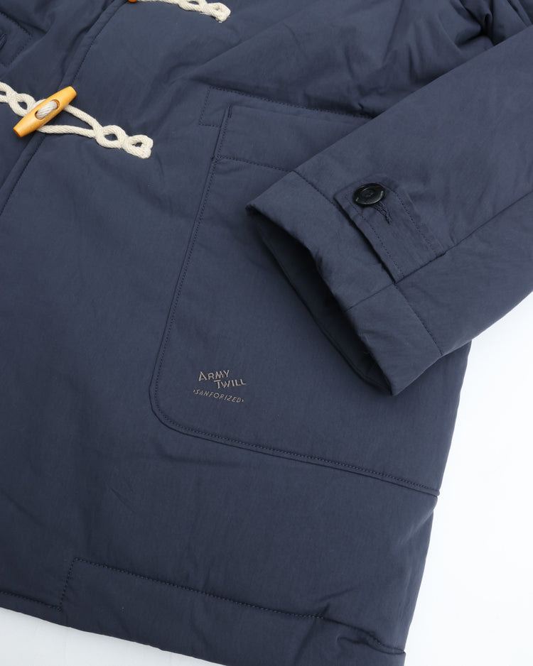 ARMY TWILL  COTTON NYLON DUFFEL COAT NAVY