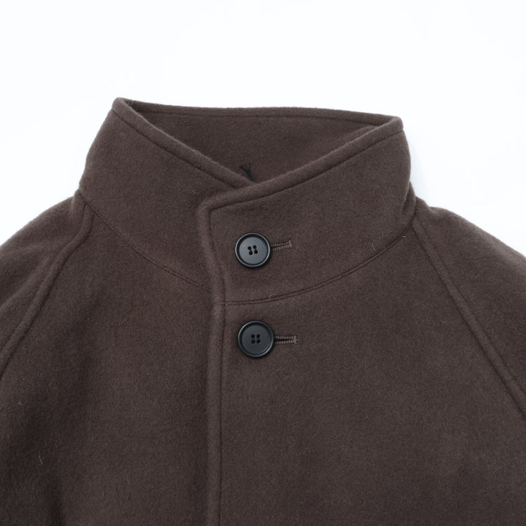 BASISBROEK / ISLAND bj-74 Wool Melton Stand Collar Coat