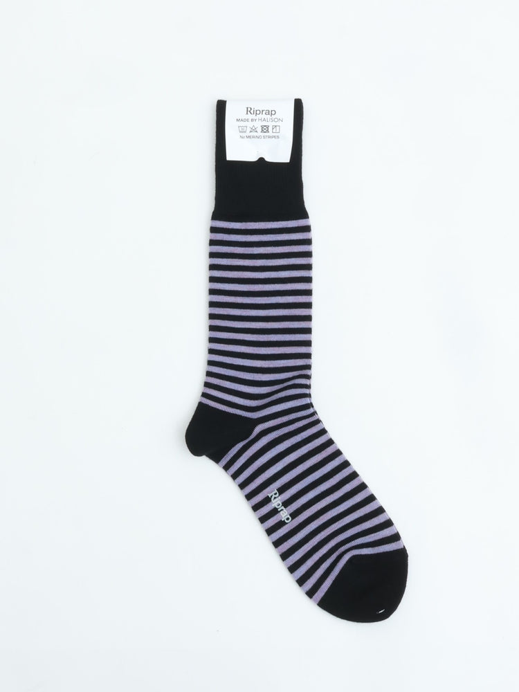 Riprap  NZ MERINO BORDERS  BLACK/HYDRANGEA