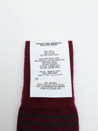 Riprap  NZ MERINO BORDERS  MAROON/DK.BROWN