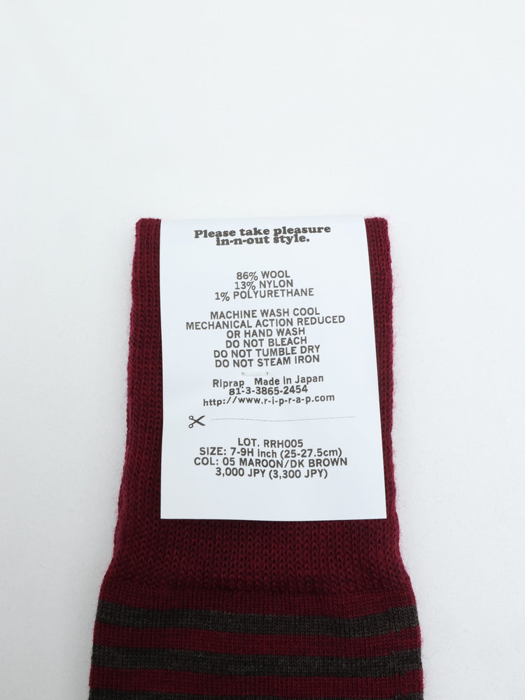 Riprap  NZ MERINO BORDERS  MAROON/DK.BROWN