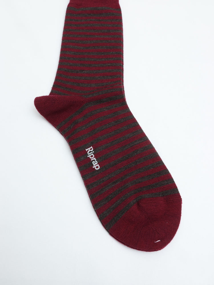 Riprap  NZ MERINO BORDERS  MAROON/DK.BROWN