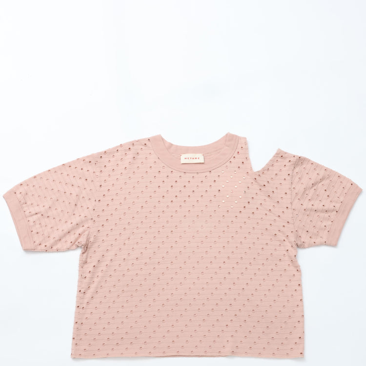 MEYAME / DOT HOLE JACQUARD TEE PINK