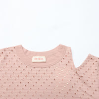 MEYAME / DOT HOLE JACQUARD TEE PINK