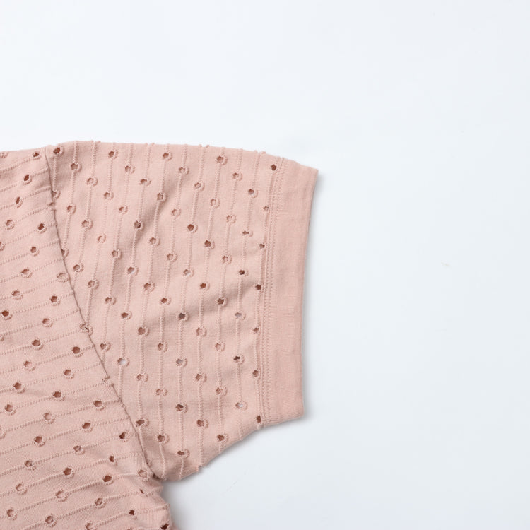 MEYAME / DOT HOLE JACQUARD TEE PINK