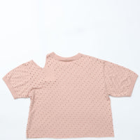 MEYAME / DOT HOLE JACQUARD TEE PINK