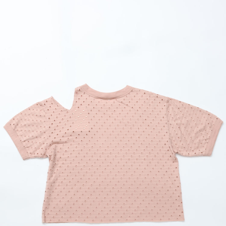 MEYAME / DOT HOLE JACQUARD TEE PINK