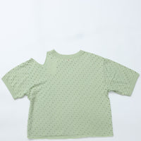 MEYAME / DOT HOLE JACQUARD TEE GREEN