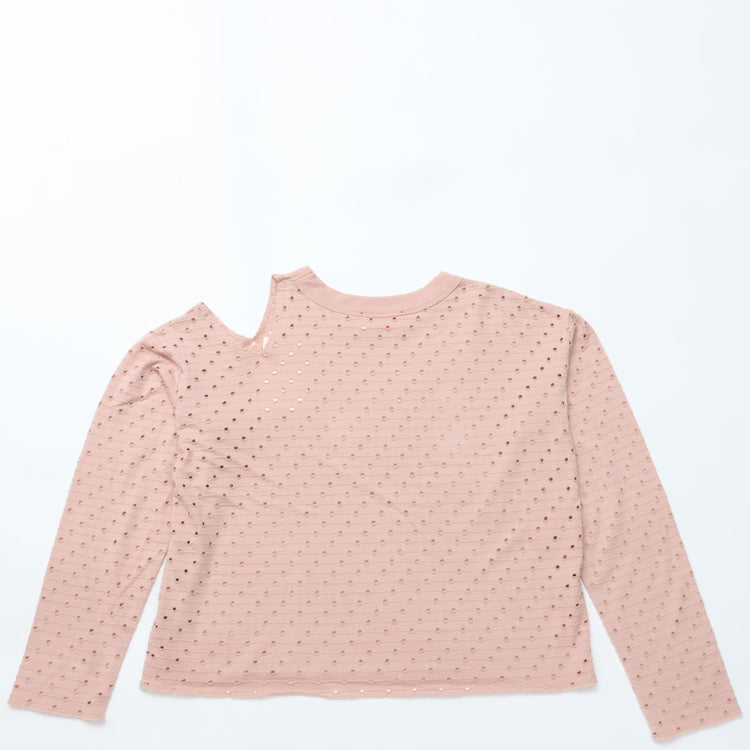 MEYAME / DOT HOLE JACQUARD LONG SLEEVE TEE PINK