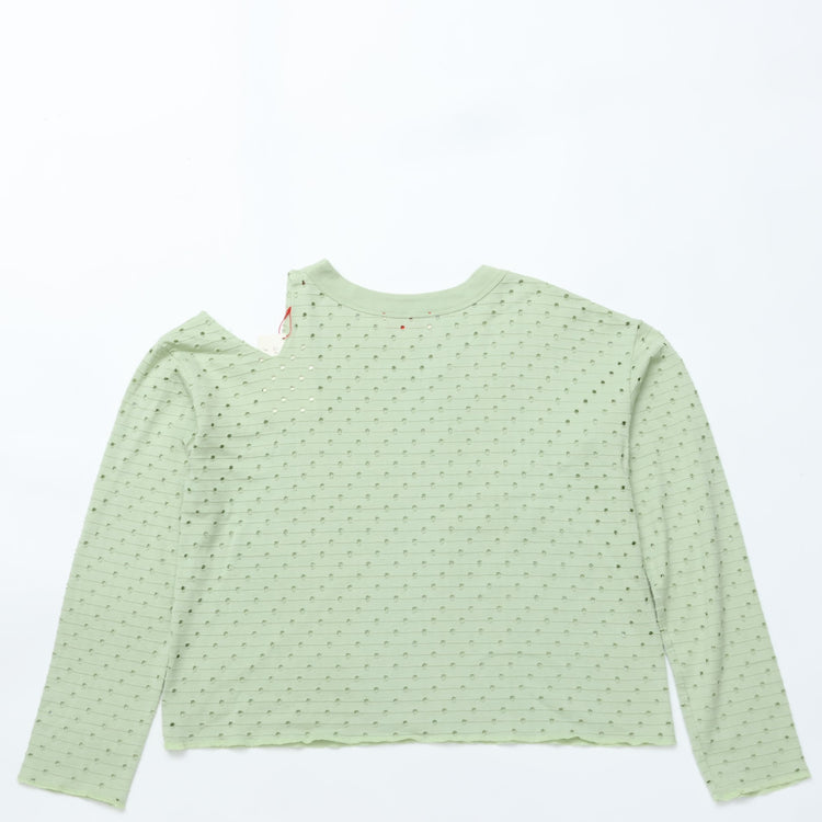 MEYAME / DOT HOLE JACQUARD LONG SLEEVE TEE GREEN