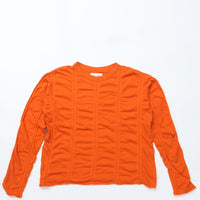 MEYAME / TUCKED JACQUARD PULLOVER ORANGE