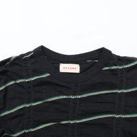 MEYAME / TUCKED JACQUARD BORDER PULLOVER BLACK