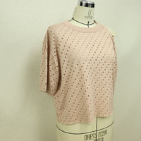 MEYAME / DOT HOLE JACQUARD TEE PINK