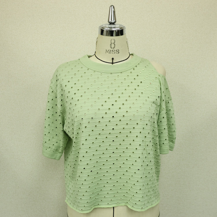 MEYAME / DOT HOLE JACQUARD TEE GREEN