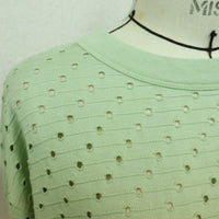 MEYAME / DOT HOLE JACQUARD LONG SLEEVE TEE GREEN