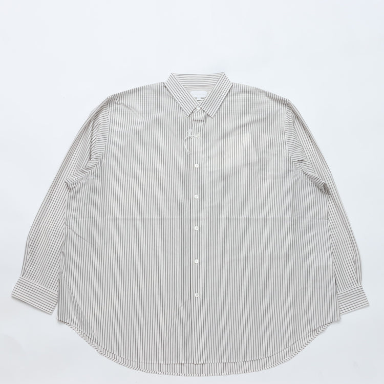 KANEMASA PHIL / 46G Atmosphere Stripe L/S Shirt PS BLACK