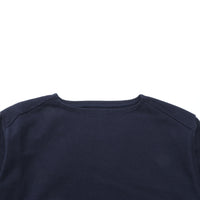 Yonetomi  / WAVE COTTON BASQUE KNIT PULLOVER BOAT NECK NAVY