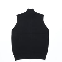 Yonetomi  / MERCERIZED COTTON RIB KNIT VEST BLACK