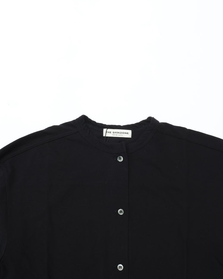 THE SHINZONE / HIGH TWIST COTTON CARDIGAN BLACK