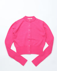 THE SHINZONE / COTTON LONG RIB CARDIGAN PINK