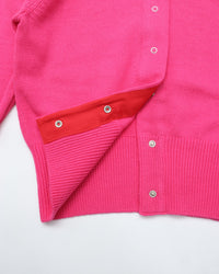 THE SHINZONE / COTTON LONG RIB CARDIGAN PINK