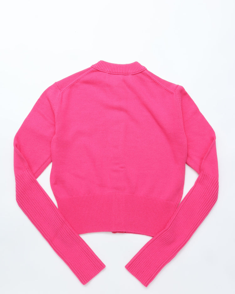 THE SHINZONE / COTTON LONG RIB CARDIGAN PINK