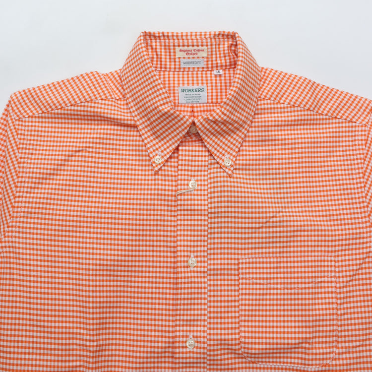 WORKERS / Modified BD Shirt ORANGE CHECK