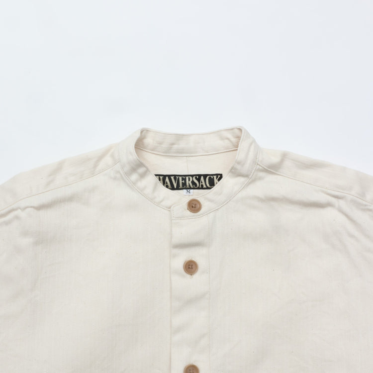 HAVERSACK / C/L Herringbone Band Collar Overshirt