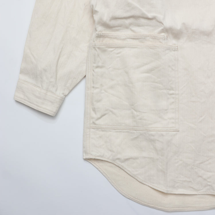 HAVERSACK / C/L Herringbone Band Collar Overshirt