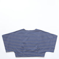 HAVERSACK / Jersey striped poncho-style Basque shirt GRAY*BLUE