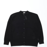 crepuscule / Stripe Mesh Knit Shirt BLACK