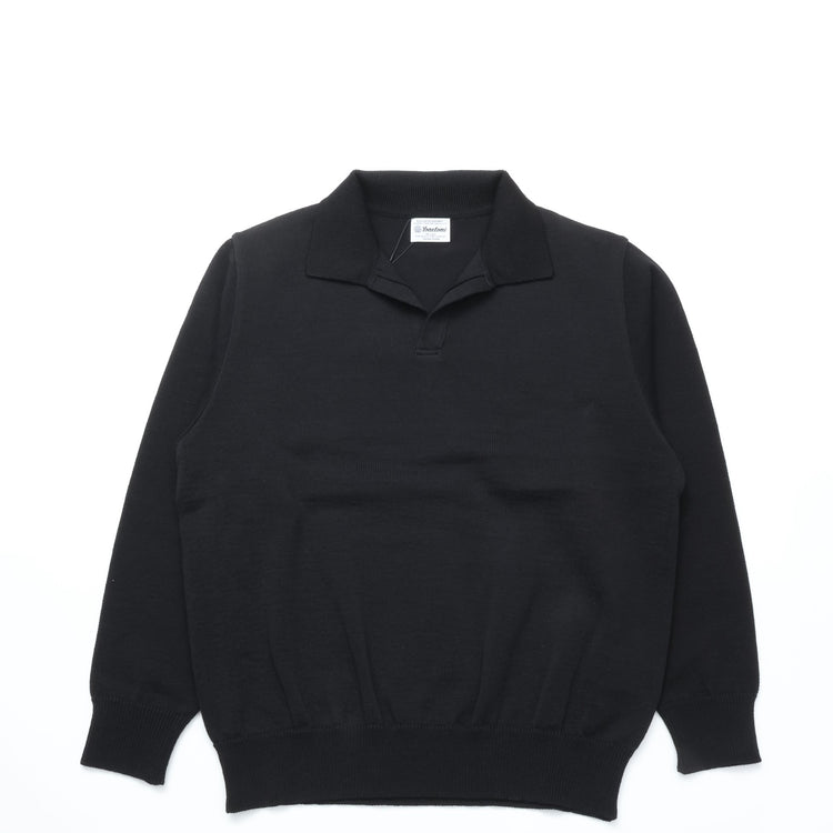 Yonetomi  / GIMA COTTON TENJIKU KNIT P/O 14 BLACK