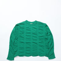 MEYAME / TUCKED JACQUARD PULLOVER GREEN