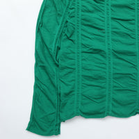 MEYAME / TUCKED JACQUARD PULLOVER GREEN