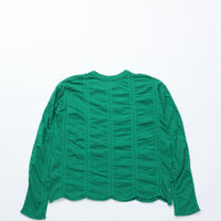 MEYAME / TUCKED JACQUARD PULLOVER GREEN