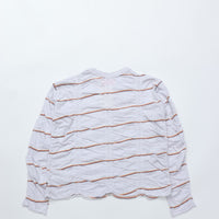 MEYAME / TUCKED JACQUARD BORDER PULLOVER HEATHER GREY